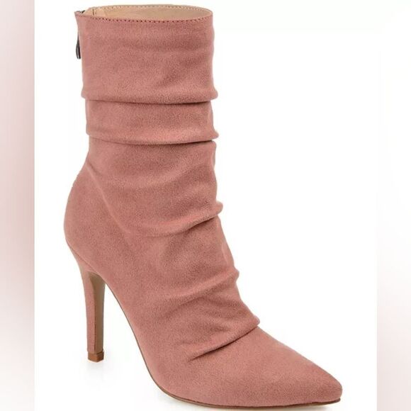 Blush pink suede booties size 7 NWT Journee Colection - Picture 8 of 8